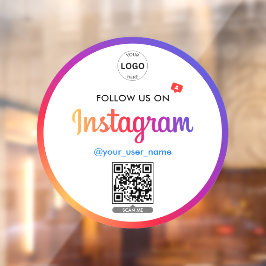Vinilos Para Cristales Código QR de Instagram Síguenos Logotipo comercial
