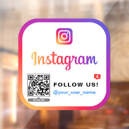 Vinilos Para Cristales Código QR de Instagram Síguenos Logotipo comercial