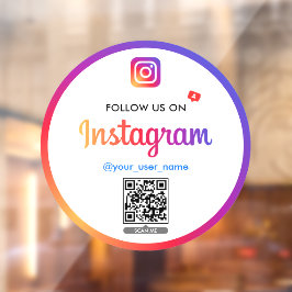 Vinilos Para Cristales Código QR de Instagram Síguenos Logotipo comercial