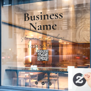 Vinilos Para Cristales Código QR de la fachada de su empresa Información