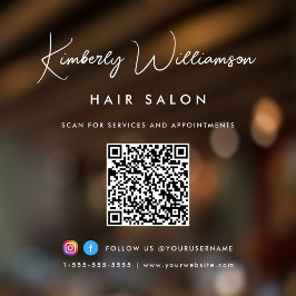 Vinilos Para Cristales Código QR de letra de firma elegante de nombre de