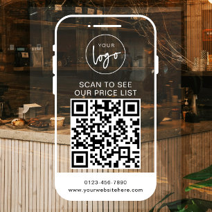 Vinilos Para Cristales Código QR de lista de precios de escaneo de logo e