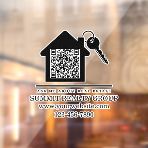 Vinilos Para Cristales Código QR de Marketing de Bienes Raíces Modernos