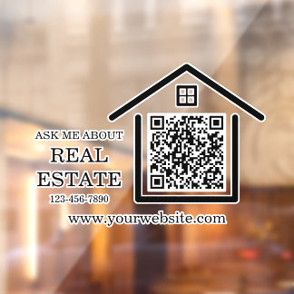 Vinilos Para Cristales Código QR de Marketing Inmobiliario Moderno