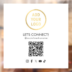 Vinilos Para Cristales Código QR de medios sociales Añadir el logotipo bl