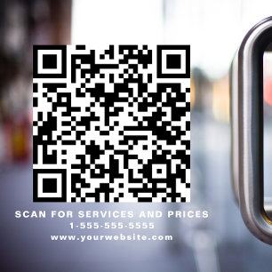 Vinilos Para Cristales Código QR de negocio blanco