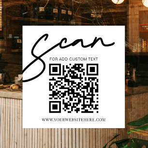 Vinilos Para Cristales Código QR de Negocio Promocional Simple Moderno Bl