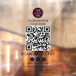 Vinilos Para Cristales Código QR de Pago | Escanea para Pagar Logotipo de