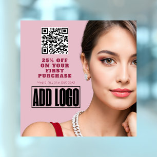 Vinilos Para Cristales Código QR de Promoción de Negocio de Joyería de Mo