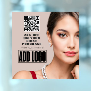 Vinilos Para Cristales Código QR de Promoción de Negocio de Joyería de Mo