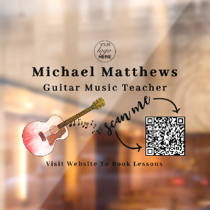 Vinilos Para Cristales Código QR de publicidad de lecciones de profesor d