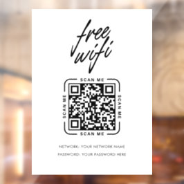 Vinilos Para Cristales Código QR de Red Wifi Negro Moderno Negocio