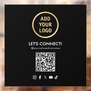 Vinilos Para Cristales Código QR de Redes Sociales Agrega tu Logotipo Neg