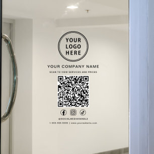 Vinilos Para Cristales Código QR de redes sociales del logotipo de la emp