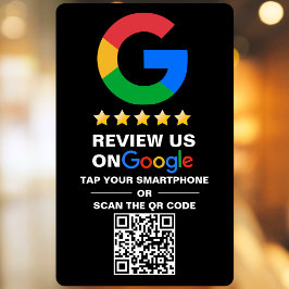 Vinilos Para Cristales Código QR de reseña de Google personalizado negro