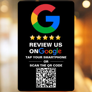 Vinilos Para Cristales Código QR de reseña de Google personalizado negro