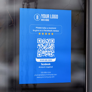 Vinilos Para Cristales Código QR de reseñas de Facebook Califica mi negoc