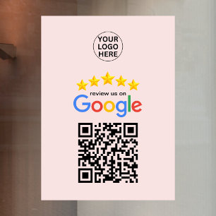 Vinilos Para Cristales Código QR de reseñas de Google Business 5 estrella