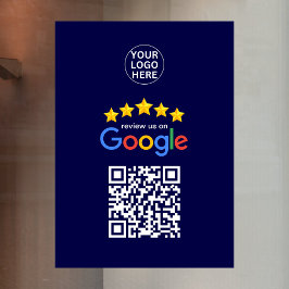 Vinilos Para Cristales Código QR de reseñas de Google Business 5 estrella
