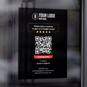 Vinilos Para Cristales Código QR de reseñas de Google Califica mi negocio
