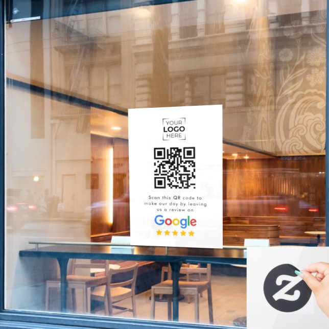 Vinilos Para Cristales Código QR de reseñas de Google Negocios  (Ventana de cafetería)