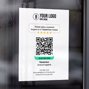 Vinilos Para Cristales Código QR de reseñas de Tripadvisor Califique nues