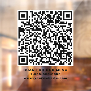 Vinilos Para Cristales Código QR del Café del restaurante