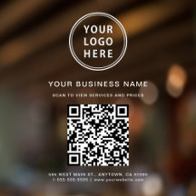 Código QR del logotipo blanco empresarial