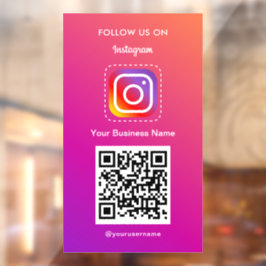 Vinilos Para Cristales Código Qr del logotipo de Instagram profesional sí
