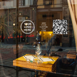 Vinilos Para Cristales Código QR del logotipo de la empresa con letra bla