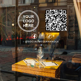 Vinilos Para Cristales Código QR del logotipo de la empresa Redes sociale