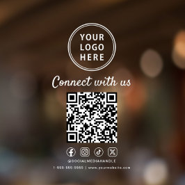 Vinilos Para Cristales Código QR del logotipo de la empresa Redes sociale