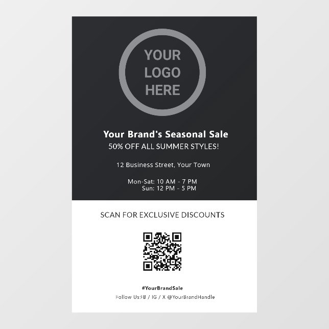 Vinilos Para Cristales Código QR del logotipo de Personalizado promociona (Hoja)