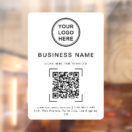 Vinilos Para Cristales Código QR del logotipo del nombre de la empresa Bl