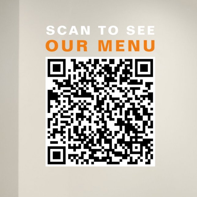 Vinilos Para Cristales Código QR del menú del restaurante Café (Restaurant Cafe Menu QR Code Window Cling)