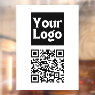 Vinilos Para Cristales Código QR editable y logotipo o imagen de su empre