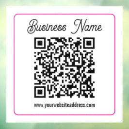Vinilos Para Cristales Código QR escaneable con letra cursiva manuscrita