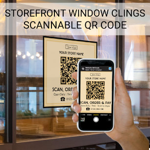 Vinilos Para Cristales Código QR escaneable de letrero de tienda Escane
