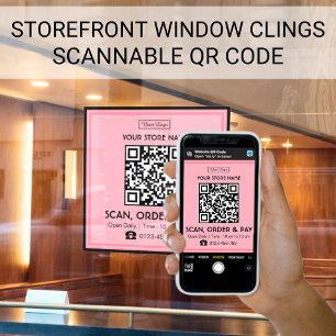 Vinilos Para Cristales Código QR escaneable de letrero de tienda Escane