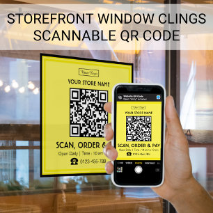 Vinilos Para Cristales Código QR escaneable de letrero de tienda Escane