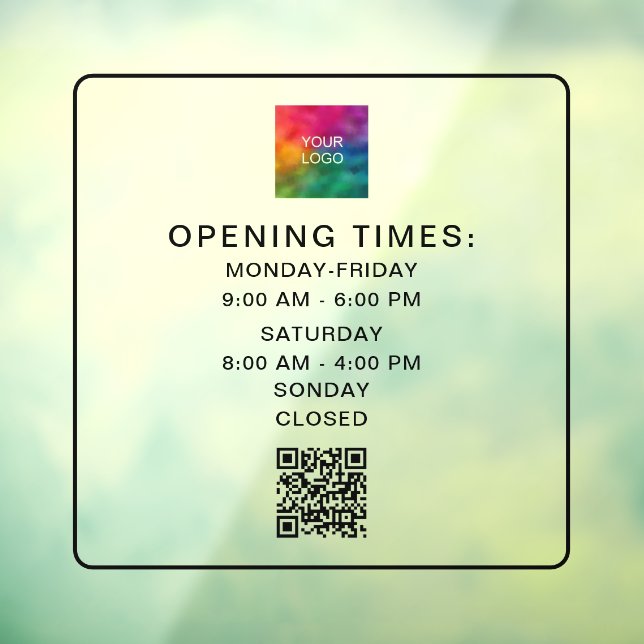 Vinilos Para Cristales Código QR escaneable Horas de apertura de la empre (Hoja 3)