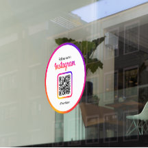 Código QR gradiente de 12" Síguenos en Instagram