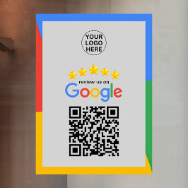 Vinilos Para Cristales Código QR gris de 5 estrellas de reseñas de Google