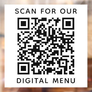 Vinilos Para Cristales Código QR Menú Digital Restaurante Cafetería Negoc