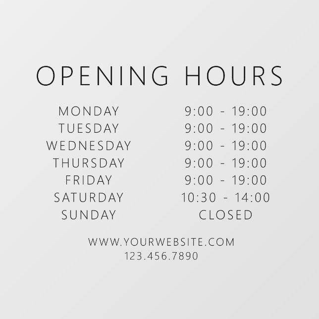 Vinilos Para Cristales Código QR minimalista Horas de apertura comercial  (Hoja)