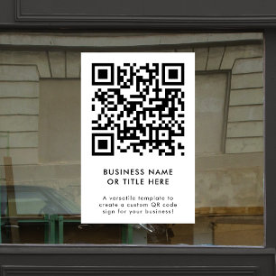 Vinilos Para Cristales Código QR Minimalista Moderno Limpio Simple Blan