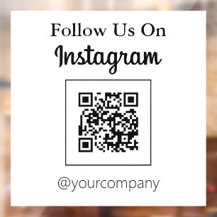 Vinilos Para Cristales Código QR minimalista Síguenos en Instagram