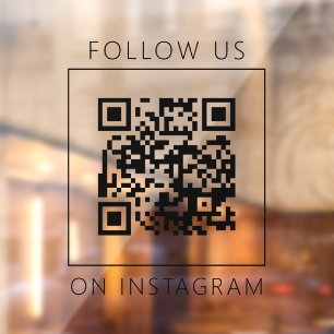 Vinilos Para Cristales Código QR minimalista Síguenos en Instagram
