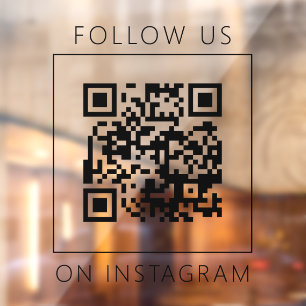 Vinilos Para Cristales Código QR minimalista Síguenos en Instagram