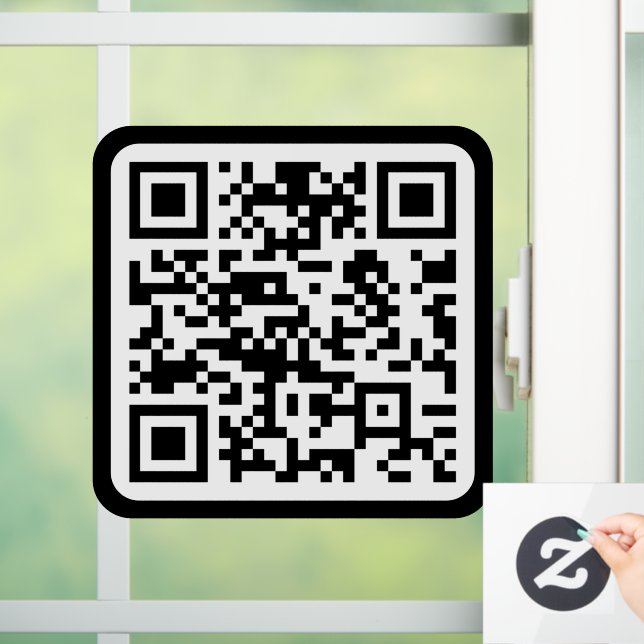 Vinilos Para Cristales Código QR moderno editable | Negro Blanco o cualqu (Hogar)
